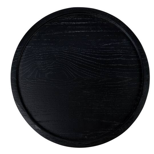 Hello Honey® 2ft. Black Wood Top Modern Round Metal Accent Table